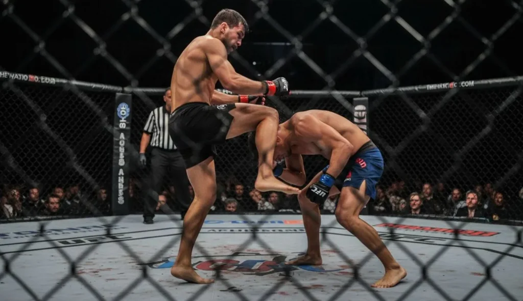 Удары коленями в ММА техника в клинче для начинающих