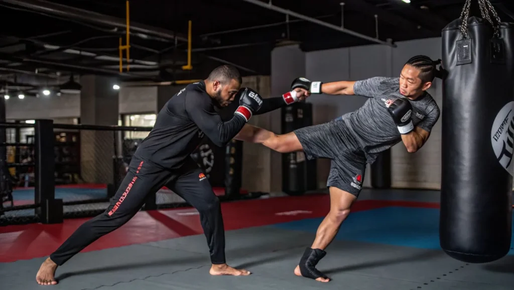 Защита от лоу кика в ММА как ставить блок и уходить