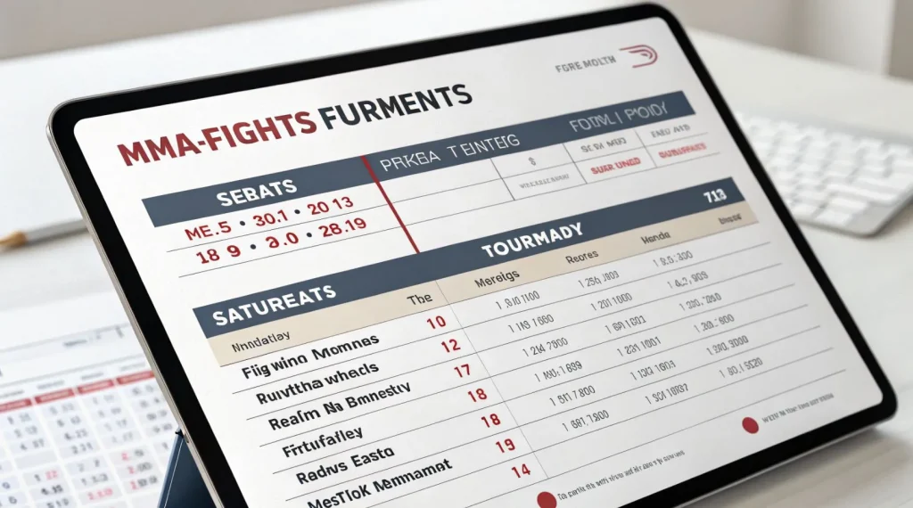 Расписание трансляций ММА и турниров по датам