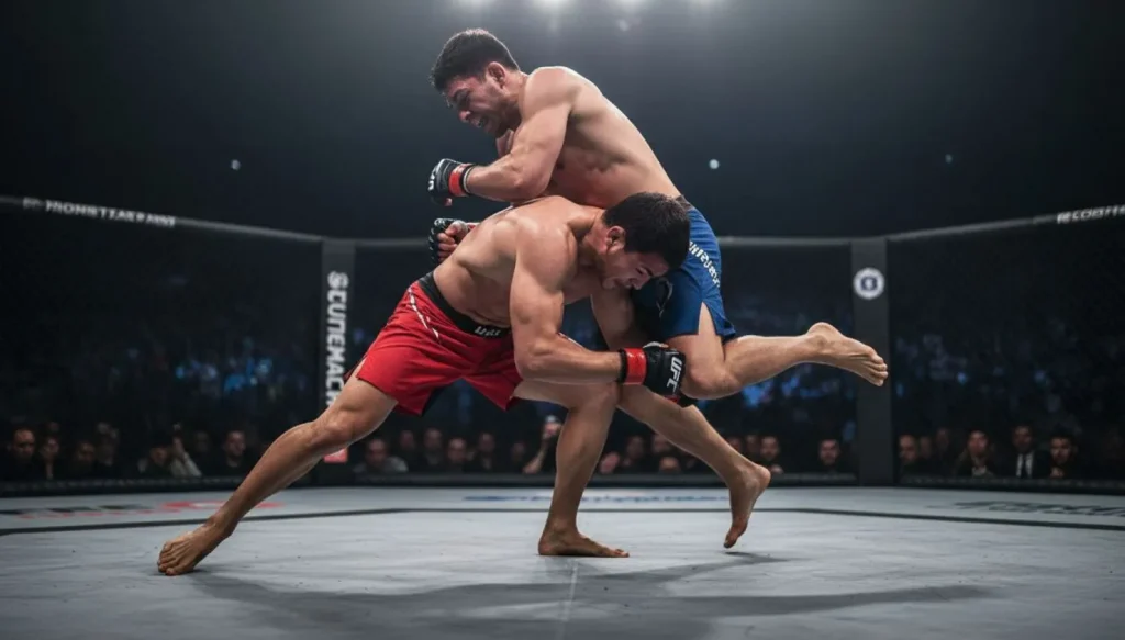 Проход в ноги в ММА как делать тейкдаун новичку